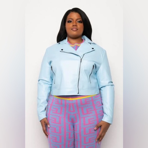 PLUS AZALEA WANG ICE COLD SPRING MOTO JACKET - Picture 7 of 9